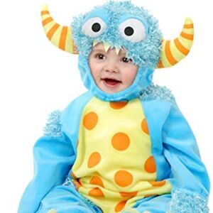IN CHARACTER mini monster costume blue furry‎ with headpiece 12-18 months